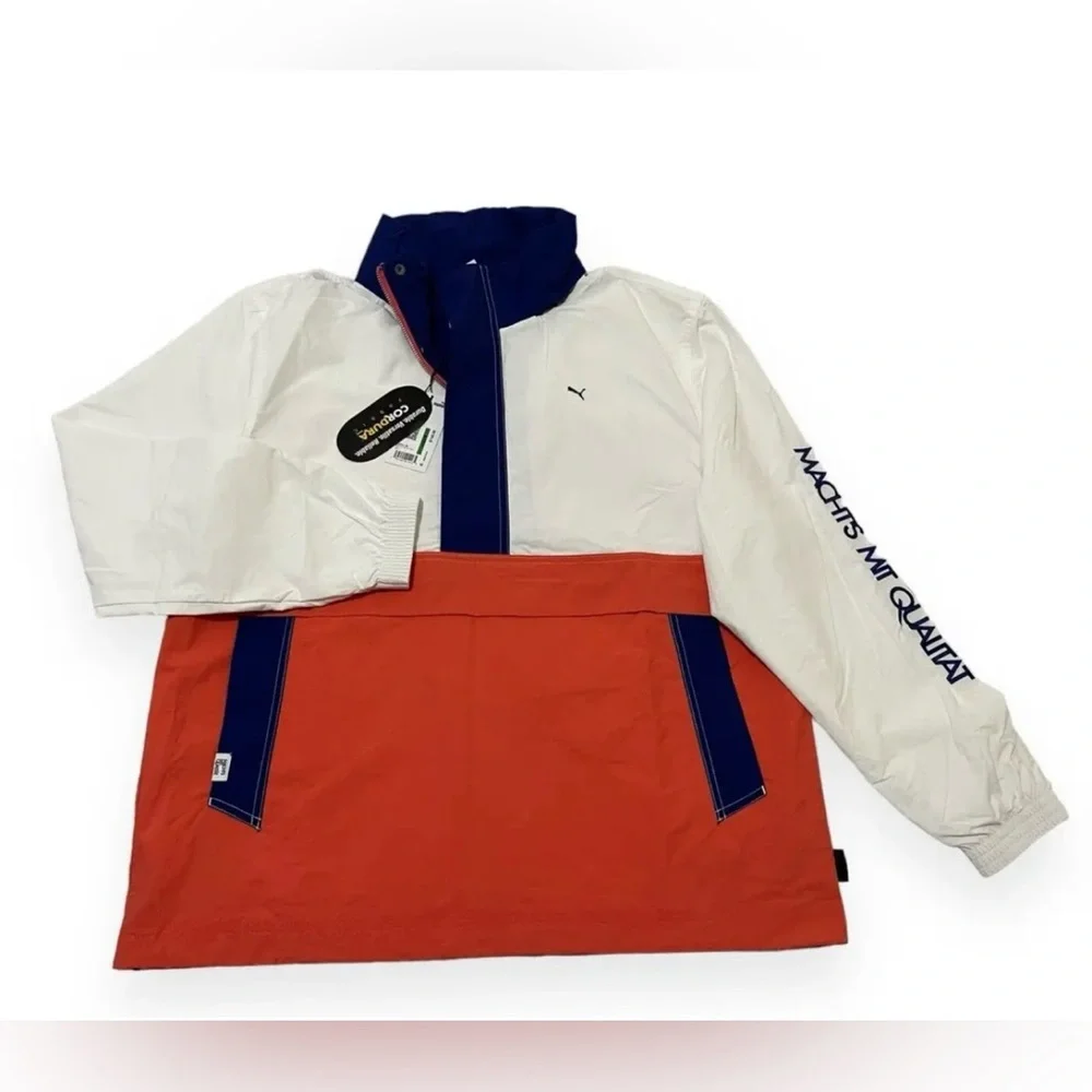 Puma Cordura MMQ Half Zip Lightweight Pullover Outerwear Salmon Jacket Men - Picture 2 of 6